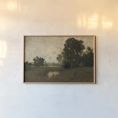 A Pool in The Meadow by Wild Apple Portfolio. shown as a paper print in a natural frame. Available as a archival giclee rolled canvas, fine art paper, or poster print. SKU 102011i.