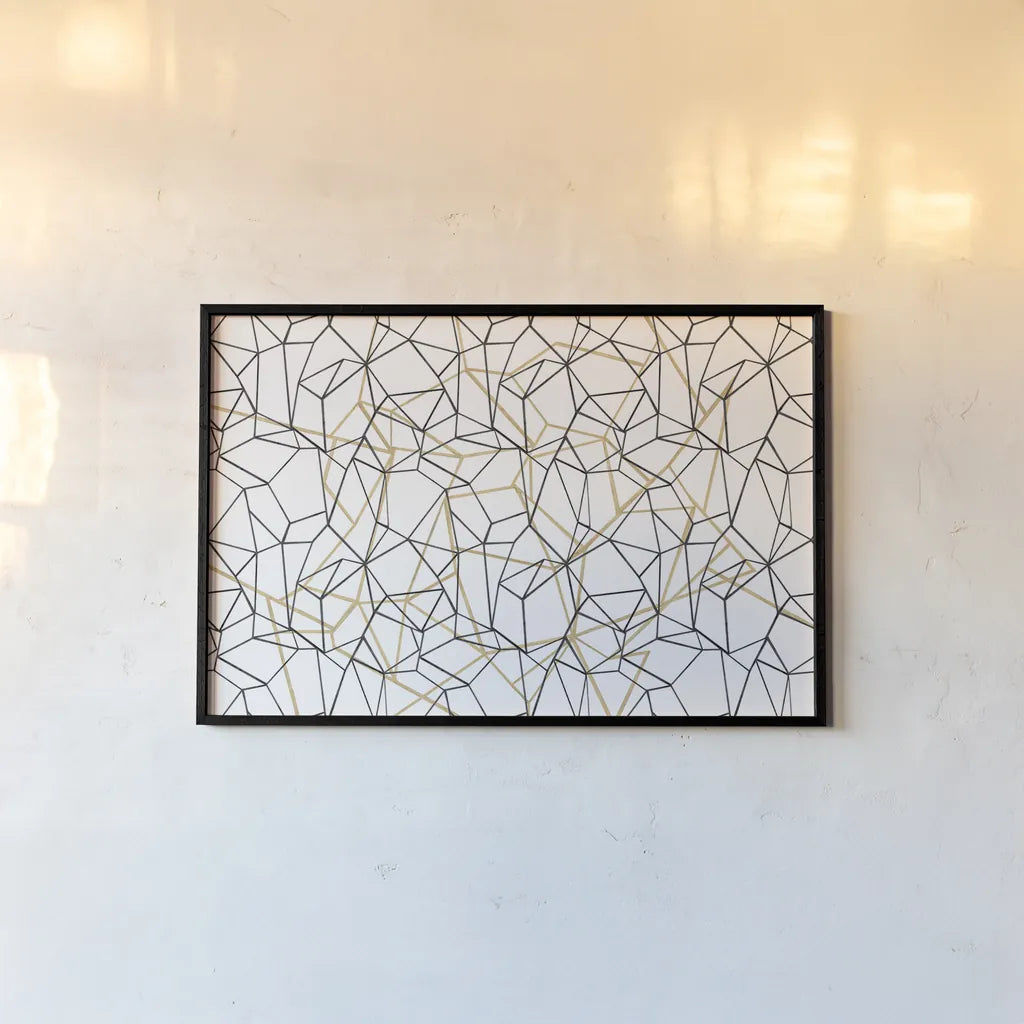 Across Geometrics by Wild Apple Portfolio. shown as a paper print in a black flame. Available as a archival giclee rolled canvas, fine art paper, or poster print. SKU 69139i.