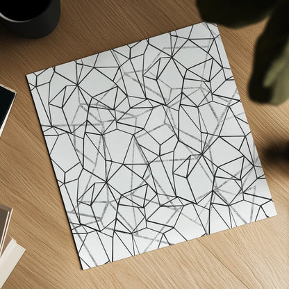 Across Geometrics Silver Crop by Wild Apple Portfolio. Shown as a detailed flat fine art print, highlighting archival giclee quality. Available as an archival giclee rolled canvas, fine art paper, or poster print. SKU 75530a.