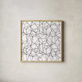 Across Geometrics Silver Crop by Wild Apple Portfolio. Shown in a natural wood glass frame for a timeless modern aesthetic. Available as an archival giclee rolled canvas, fine art paper, or poster print. SKU 75530a.