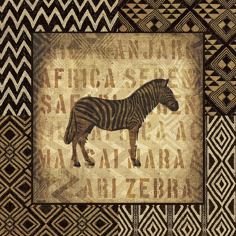 African Wild Zebra Border by Wild Apple Portfolio. SKU 16465a. Archival Giclee Fine art print for wall decor.