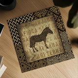 African Wild Zebra Border by Wild Apple Portfolio. Shown as a detailed flat fine art print, highlighting archival giclee quality. Available as an archival giclee rolled canvas, fine art paper, or poster print. SKU 16465a.
