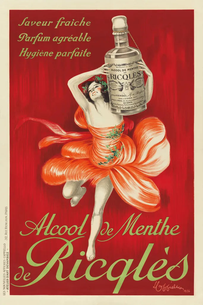 Alcool De Menthe De Ricqles Poster by Wild Apple Portfolio. SKU 104302h. Archival Giclee Fine art print for wall decor.