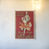 Alcool De Menthe De Ricqles Poster by Wild Apple Portfolio. shown as a paper print in a white frame. Available as a archival giclee rolled canvas, fine art paper, or poster print. SKU 104302h.