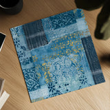 Alhambra III Indigo by Wild Apple Portfolio. Shown as a detailed flat fine art print, highlighting archival giclee quality. Available as an archival giclee rolled canvas, fine art paper, or poster print. SKU 16836a.