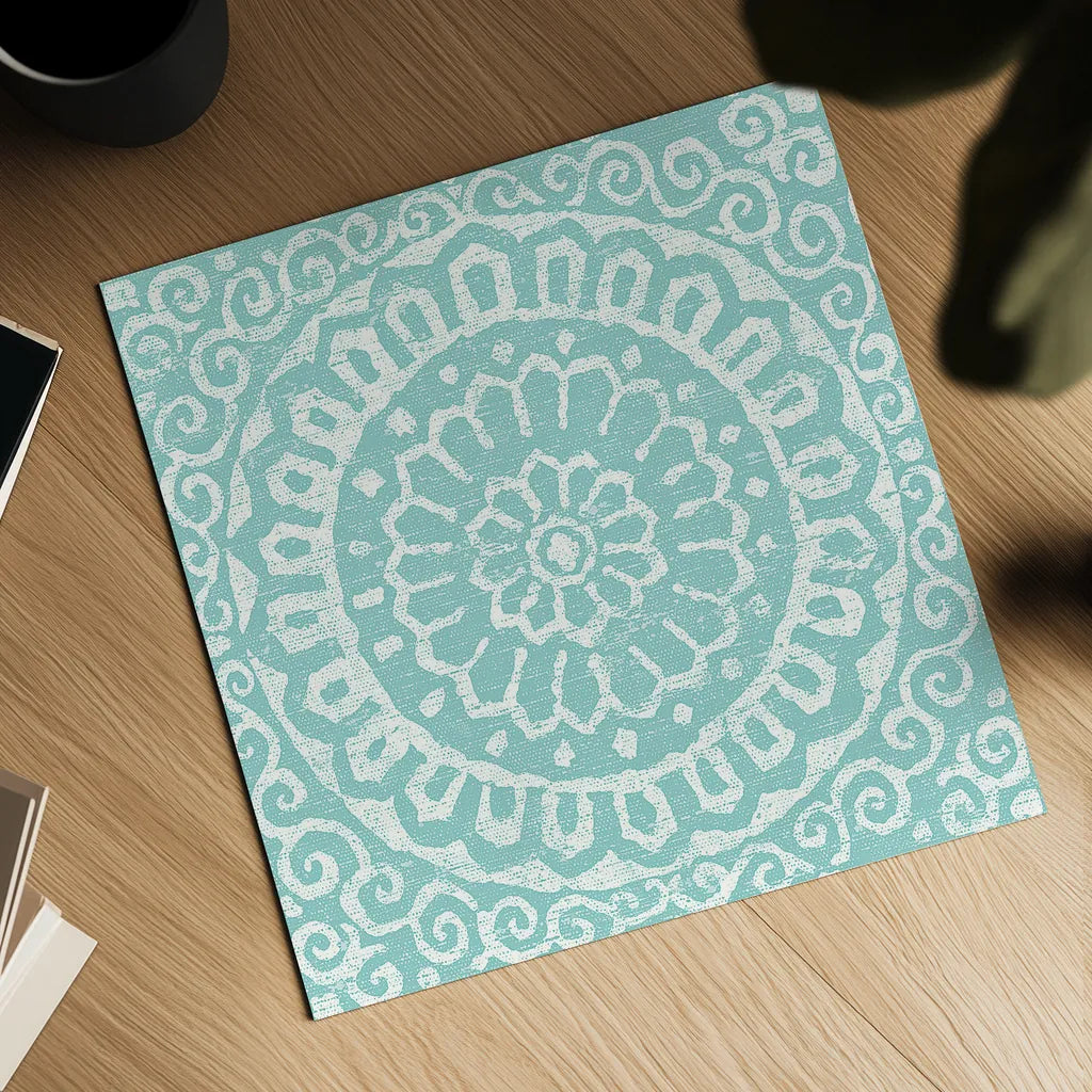 Amadora Blue - Tile VI by Wild Apple Portfolio. Shown as a detailed flat fine art print, highlighting archival giclee quality. Available as an archival giclee rolled canvas, fine art paper, or poster print. SKU 25700a.