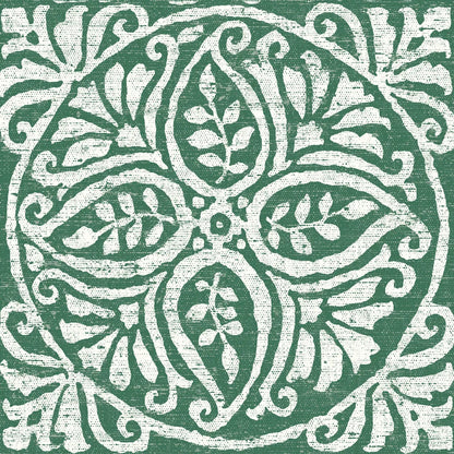 Amadora Dark Green Tile IV by Wild Apple Portfolio. SKU 56952a. Archival Giclee Fine art print for wall decor.