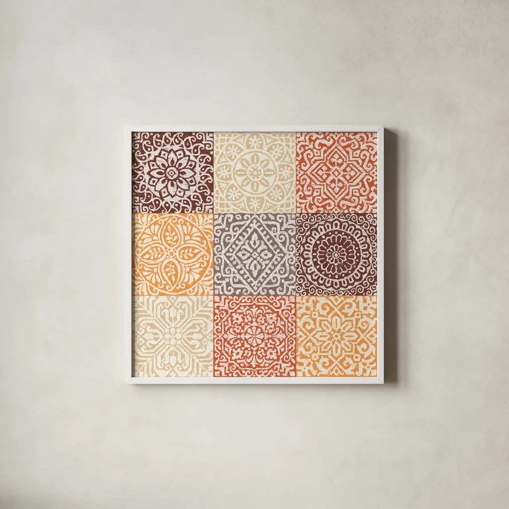 Amadora Spice by Wild Apple Portfolio. Shown in a crisp white glass frame for a clean and minimalist style. Available as an archival giclee rolled canvas, fine art paper, or poster print. SKU 93690a.