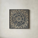 Amadora with Brown Square I by Wild Apple Portfolio. Shown in a sleek black glass frame for a contemporary gallery look. Available as an archival giclee rolled canvas, fine art paper, or poster print. SKU 25295a.