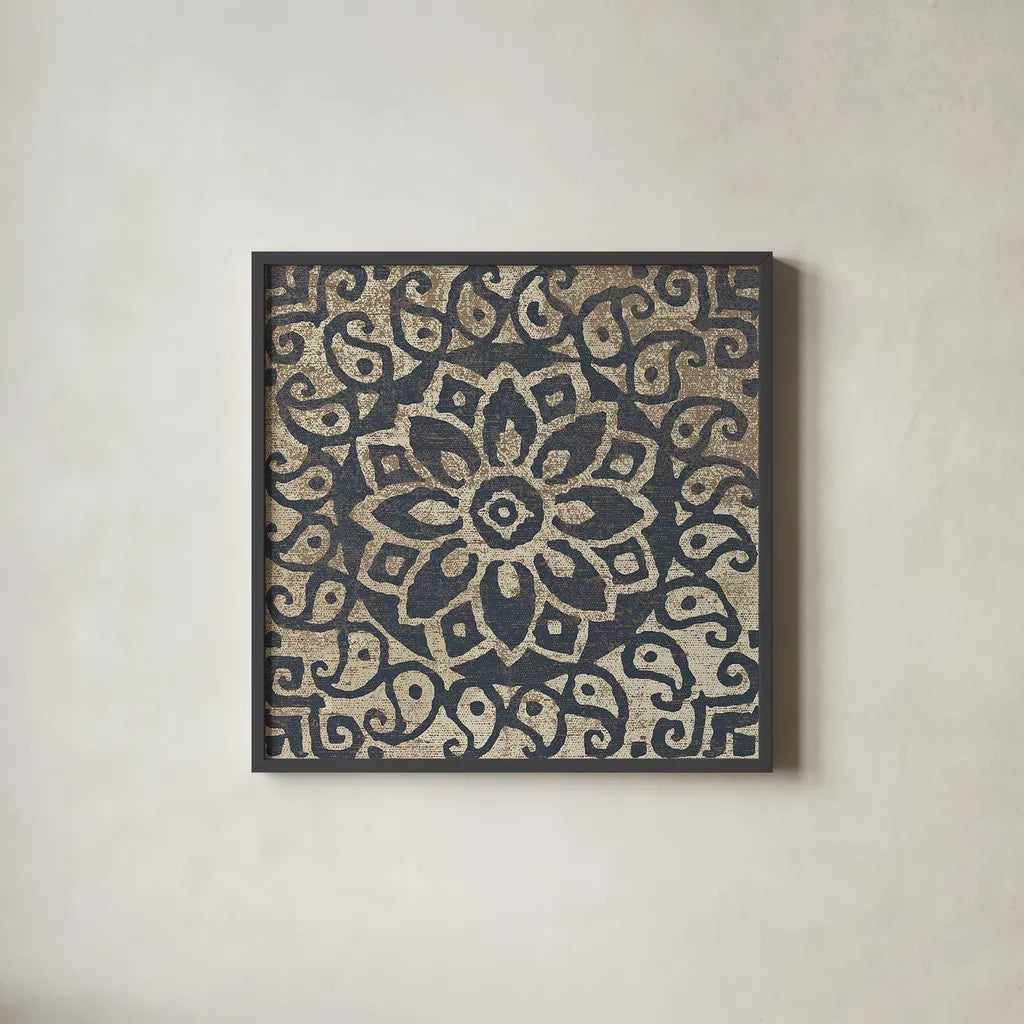 Amadora with Brown Square I by Wild Apple Portfolio. Shown in a sleek black glass frame for a contemporary gallery look. Available as an archival giclee rolled canvas, fine art paper, or poster print. SKU 25295a.