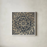 Amadora with Brown Square I by Wild Apple Portfolio. Shown in a crisp white glass frame for a clean and minimalist style. Available as an archival giclee rolled canvas, fine art paper, or poster print. SKU 25295a.