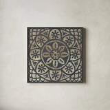 Amadora with Brown Square II by Wild Apple Portfolio. Shown in a sleek black glass frame for a contemporary gallery look. Available as an archival giclee rolled canvas, fine art paper, or poster print. SKU 25296a.