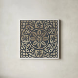 Amadora with Brown Square II by Wild Apple Portfolio. Shown in a crisp white glass frame for a clean and minimalist style. Available as an archival giclee rolled canvas, fine art paper, or poster print. SKU 25296a.