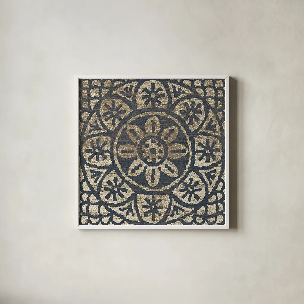 Amadora with Brown Square II by Wild Apple Portfolio. Shown in a crisp white glass frame for a clean and minimalist style. Available as an archival giclee rolled canvas, fine art paper, or poster print. SKU 25296a.