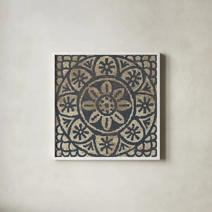 Amadora with Brown Square II by Wild Apple Portfolio. Shown in a crisp white glass frame for a clean and minimalist style. Available as an archival giclee rolled canvas, fine art paper, or poster print. SKU 25296a.