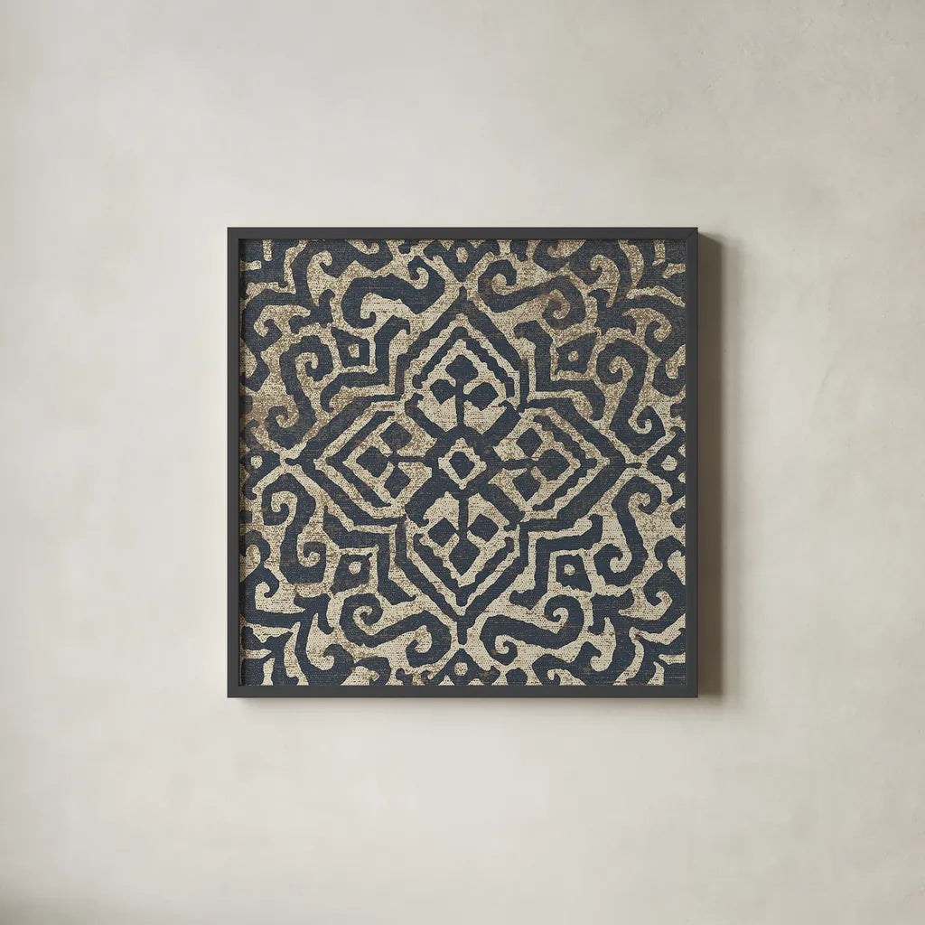 Amadora with Brown Square III by Wild Apple Portfolio. Shown in a sleek black glass frame for a contemporary gallery look. Available as an archival giclee rolled canvas, fine art paper, or poster print. SKU 25297a.