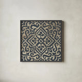 Amadora with Brown Square III by Wild Apple Portfolio. Shown in a sleek black glass frame for a contemporary gallery look. Available as an archival giclee rolled canvas, fine art paper, or poster print. SKU 25297a.