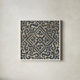 Amadora with Brown Square III by Wild Apple Portfolio. Shown in a crisp white glass frame for a clean and minimalist style. Available as an archival giclee rolled canvas, fine art paper, or poster print. SKU 25297a.