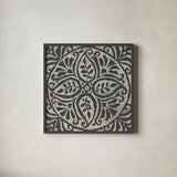 Amadora with Brown Square IV by Wild Apple Portfolio. Shown in a sleek black glass frame for a contemporary gallery look. Available as an archival giclee rolled canvas, fine art paper, or poster print. SKU 25298a.