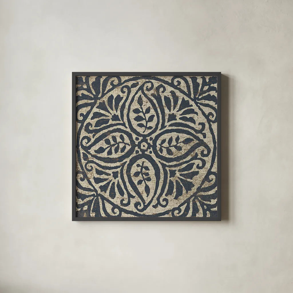 Amadora with Brown Square IV by Wild Apple Portfolio. Shown in a sleek black glass frame for a contemporary gallery look. Available as an archival giclee rolled canvas, fine art paper, or poster print. SKU 25298a.