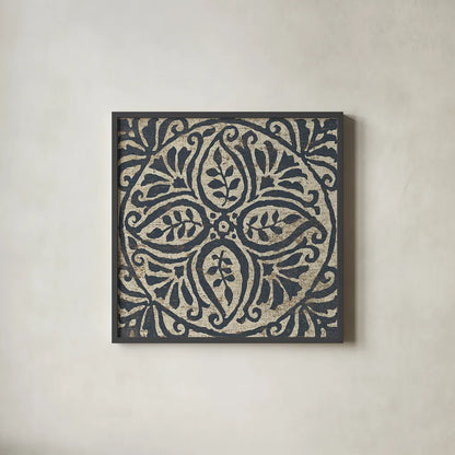 Amadora with Brown Square IV by Wild Apple Portfolio. Shown in a sleek black glass frame for a contemporary gallery look. Available as an archival giclee rolled canvas, fine art paper, or poster print. SKU 25298a.