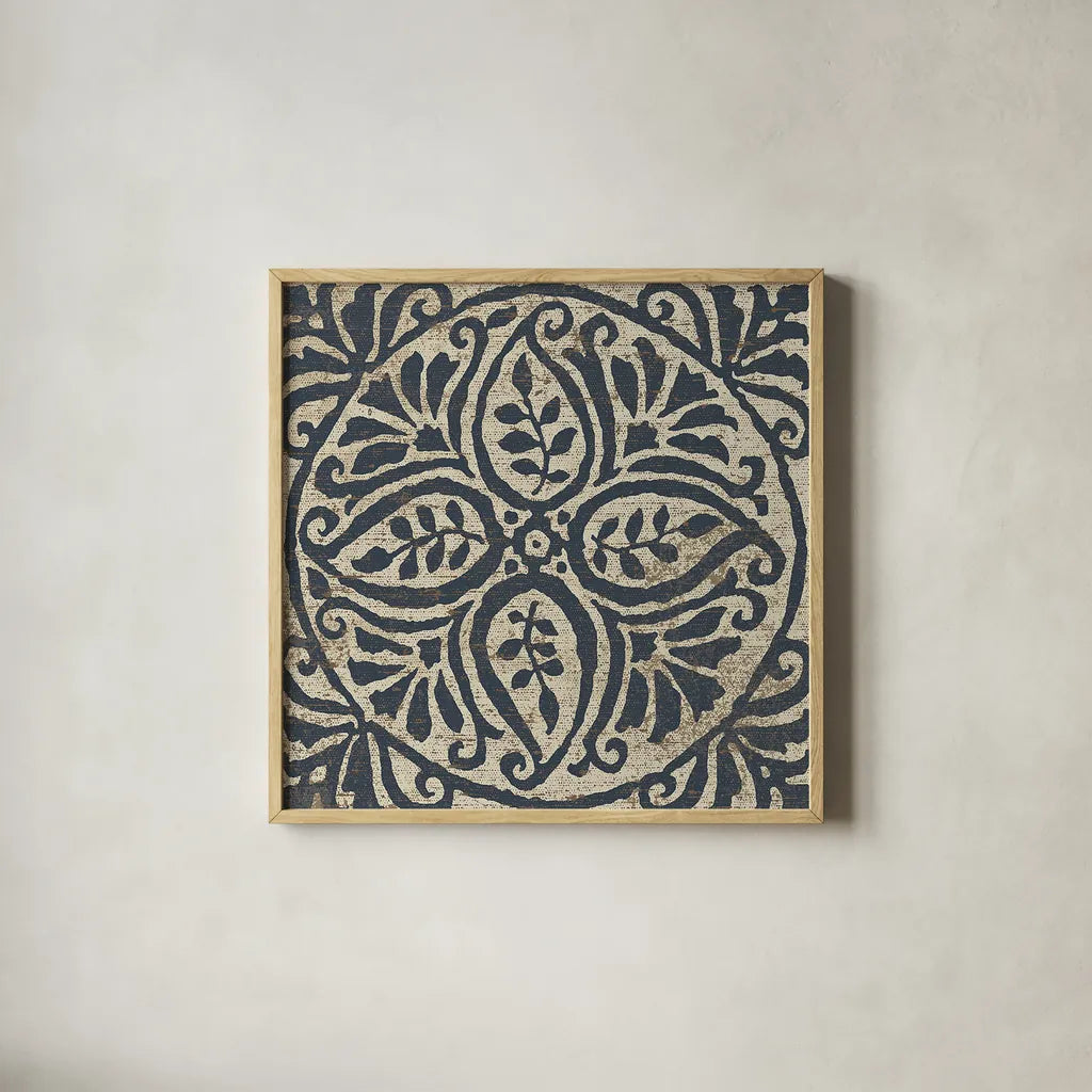 Amadora with Brown Square IV by Wild Apple Portfolio. Shown in a natural wood glass frame for a timeless modern aesthetic. Available as an archival giclee rolled canvas, fine art paper, or poster print. SKU 25298a.