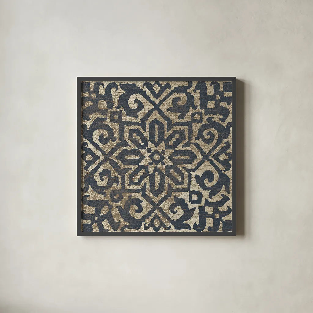 Amadora with Brown Square IX by Wild Apple Portfolio. Shown in a sleek black glass frame for a contemporary gallery look. Available as an archival giclee rolled canvas, fine art paper, or poster print. SKU 25303a.