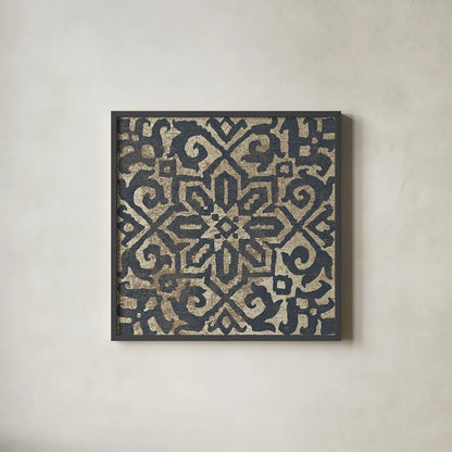 Amadora with Brown Square IX by Wild Apple Portfolio. Shown in a sleek black glass frame for a contemporary gallery look. Available as an archival giclee rolled canvas, fine art paper, or poster print. SKU 25303a.