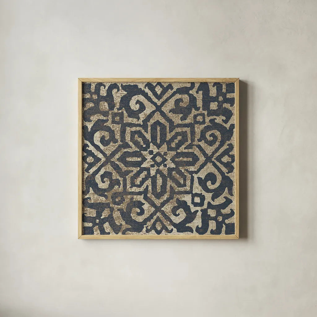 Amadora with Brown Square IX by Wild Apple Portfolio. Shown in a natural wood glass frame for a timeless modern aesthetic. Available as an archival giclee rolled canvas, fine art paper, or poster print. SKU 25303a.