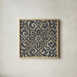 Amadora with Brown Square IX by Wild Apple Portfolio. Shown in a natural wood glass frame for a timeless modern aesthetic. Available as an archival giclee rolled canvas, fine art paper, or poster print. SKU 25303a.