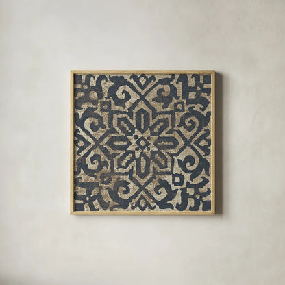 Amadora with Brown Square IX by Wild Apple Portfolio. Shown in a natural wood glass frame for a timeless modern aesthetic. Available as an archival giclee rolled canvas, fine art paper, or poster print. SKU 25303a.