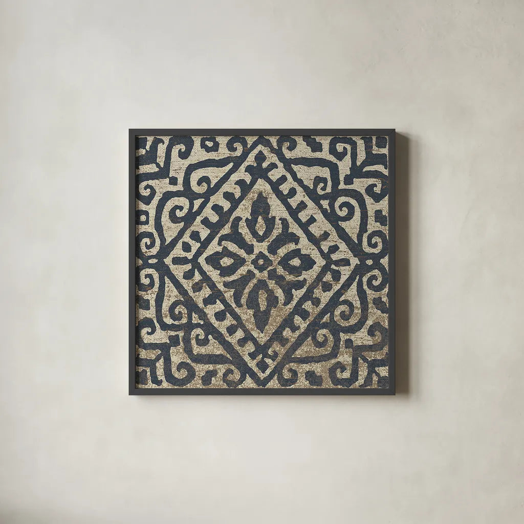 Amadora with Brown Square V by Wild Apple Portfolio. Shown in a sleek black glass frame for a contemporary gallery look. Available as an archival giclee rolled canvas, fine art paper, or poster print. SKU 25299a.