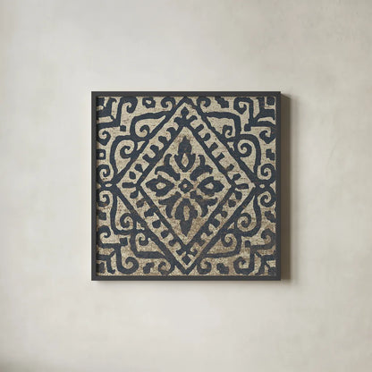 Amadora with Brown Square V by Wild Apple Portfolio. Shown in a sleek black glass frame for a contemporary gallery look. Available as an archival giclee rolled canvas, fine art paper, or poster print. SKU 25299a.