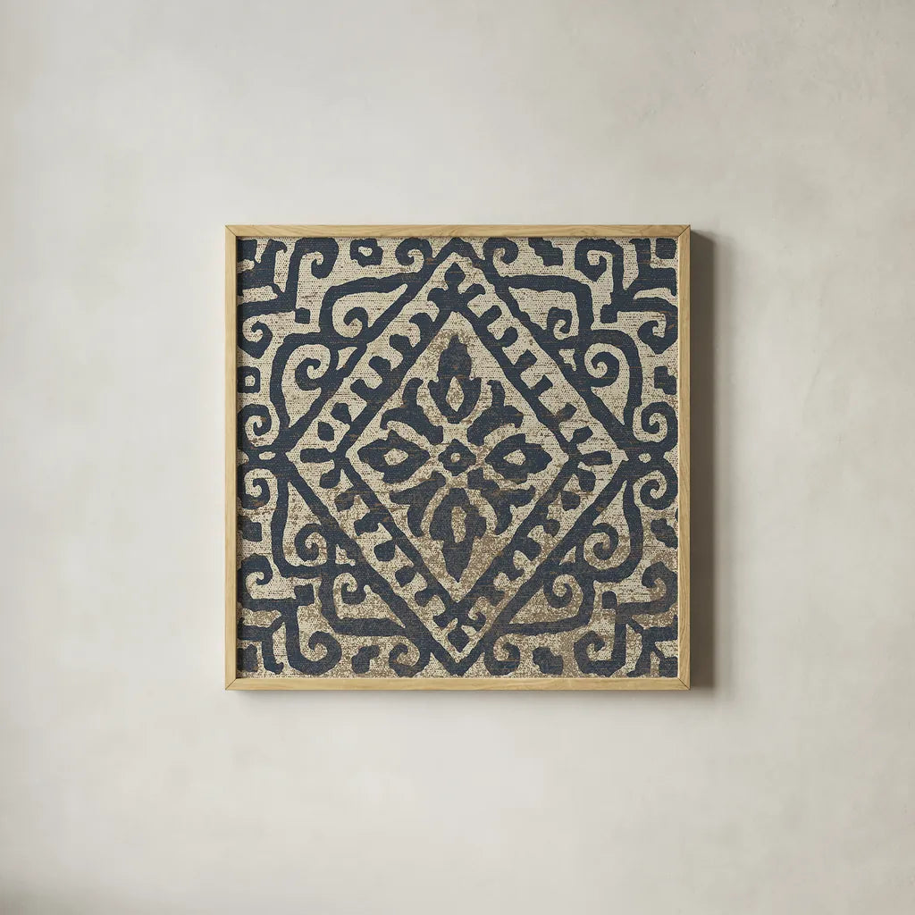 Amadora with Brown Square V by Wild Apple Portfolio. Shown in a natural wood glass frame for a timeless modern aesthetic. Available as an archival giclee rolled canvas, fine art paper, or poster print. SKU 25299a.