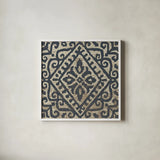 Amadora with Brown Square V by Wild Apple Portfolio. Shown in a crisp white glass frame for a clean and minimalist style. Available as an archival giclee rolled canvas, fine art paper, or poster print. SKU 25299a.