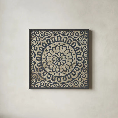 Amadora with Brown Square VI by Wild Apple Portfolio. Shown in a sleek black glass frame for a contemporary gallery look. Available as an archival giclee rolled canvas, fine art paper, or poster print. SKU 25300a.