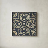 Amadora with Brown Square VII by Wild Apple Portfolio. Shown in a sleek black glass frame for a contemporary gallery look. Available as an archival giclee rolled canvas, fine art paper, or poster print. SKU 25301a.