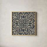 Amadora with Brown Square VII by Wild Apple Portfolio. Shown in a natural wood glass frame for a timeless modern aesthetic. Available as an archival giclee rolled canvas, fine art paper, or poster print. SKU 25301a.