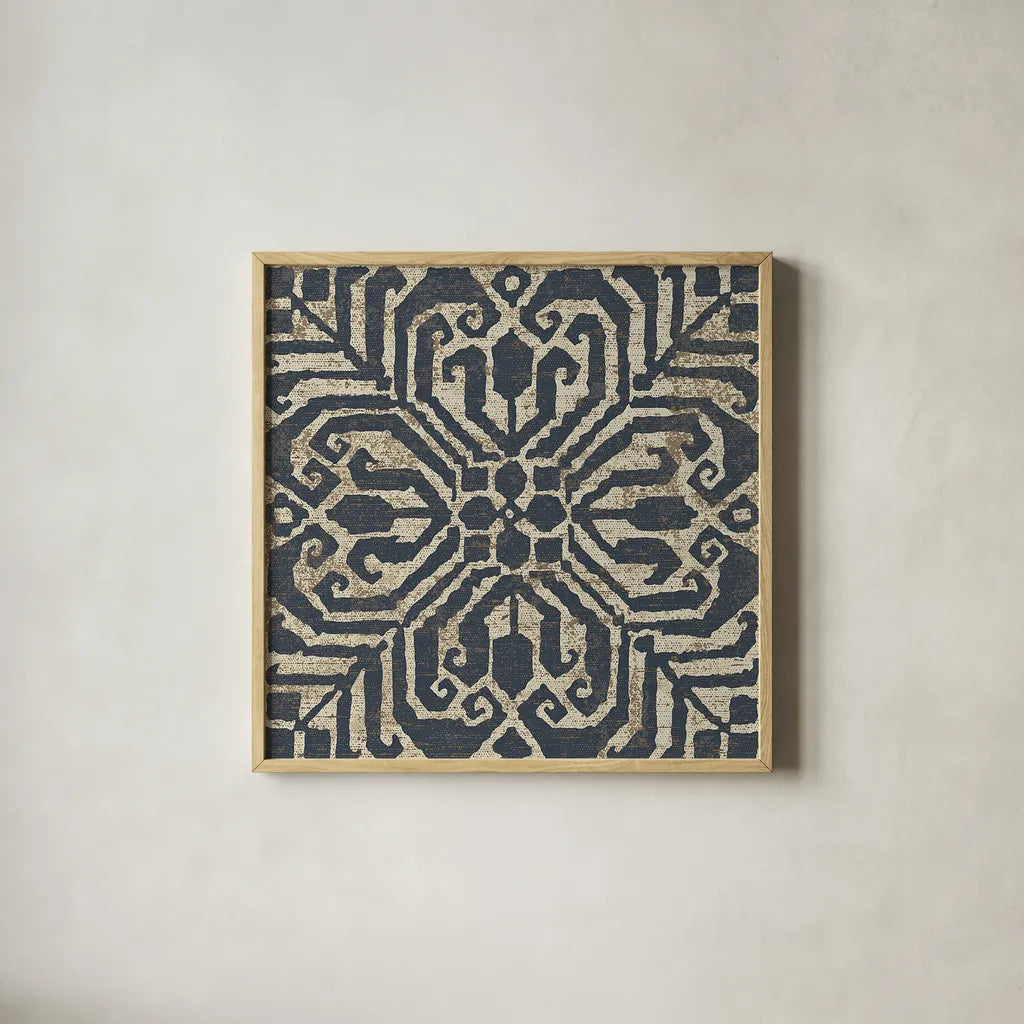 Amadora with Brown Square VII by Wild Apple Portfolio. Shown in a natural wood glass frame for a timeless modern aesthetic. Available as an archival giclee rolled canvas, fine art paper, or poster print. SKU 25301a.