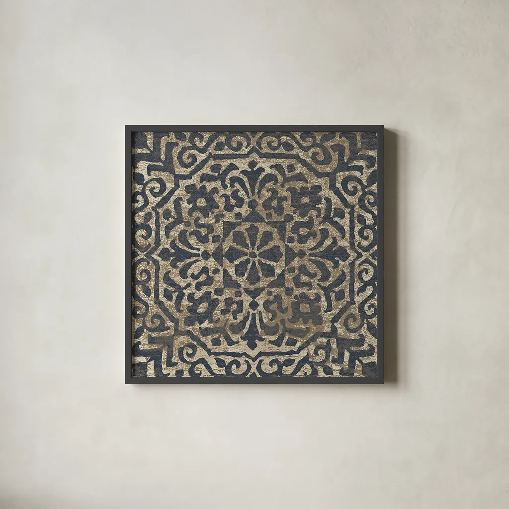 Amadora with Brown Square VIII by Wild Apple Portfolio. Shown in a sleek black glass frame for a contemporary gallery look. Available as an archival giclee rolled canvas, fine art paper, or poster print. SKU 25302a.