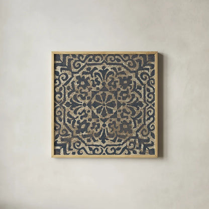 Amadora with Brown Square VIII by Wild Apple Portfolio. Shown in a natural wood glass frame for a timeless modern aesthetic. Available as an archival giclee rolled canvas, fine art paper, or poster print. SKU 25302a.