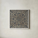 Amadora with Brown Square VIII by Wild Apple Portfolio. Shown in a crisp white glass frame for a clean and minimalist style. Available as an archival giclee rolled canvas, fine art paper, or poster print. SKU 25302a.