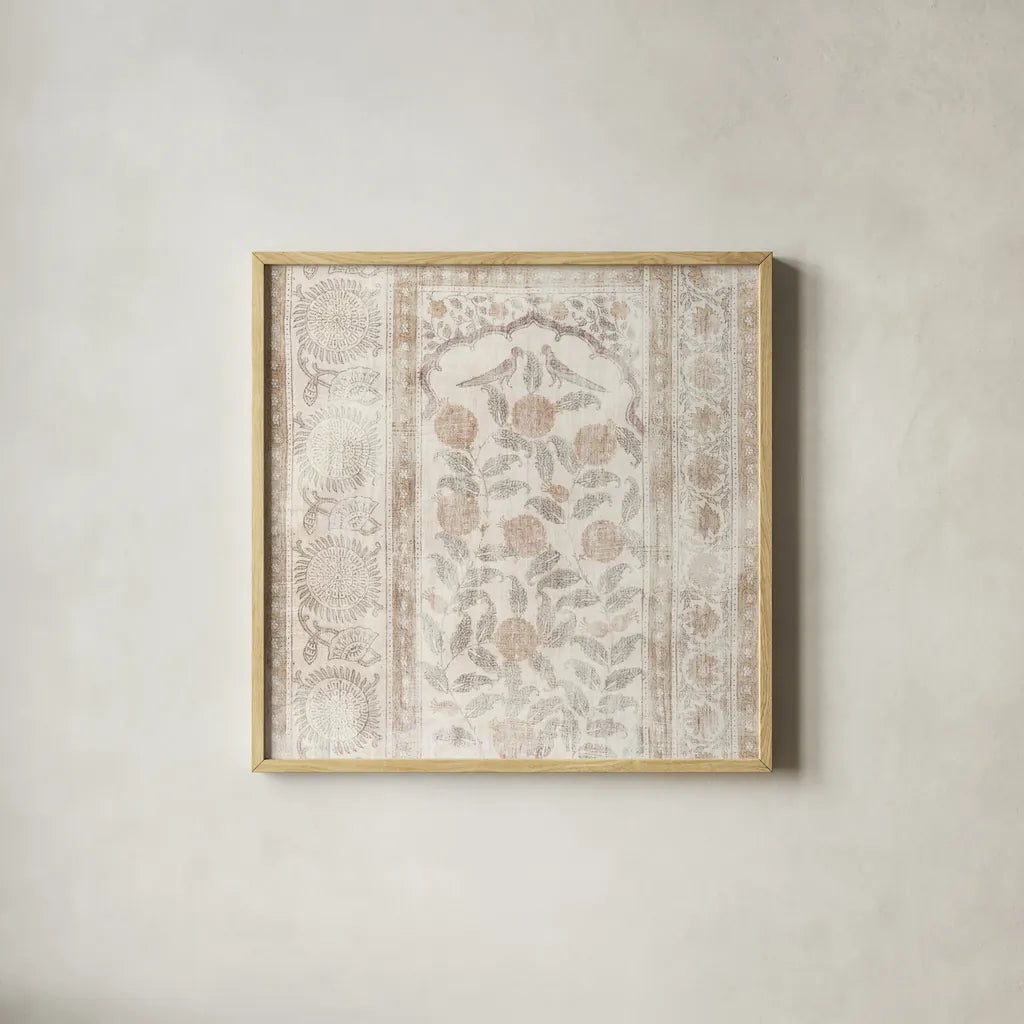 Animal Textile I by Wild Apple Portfolio. Shown in a natural wood glass frame for a timeless modern aesthetic. Available as an archival giclee rolled canvas, fine art paper, or poster print. SKU 63203a.