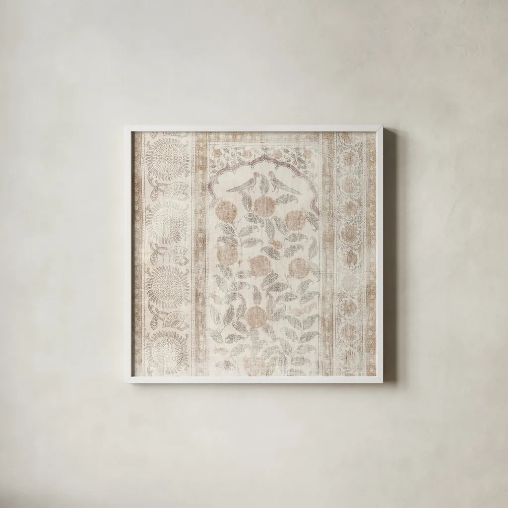 Animal Textile I by Wild Apple Portfolio. Shown in a crisp white glass frame for a clean and minimalist style. Available as an archival giclee rolled canvas, fine art paper, or poster print. SKU 63203a.