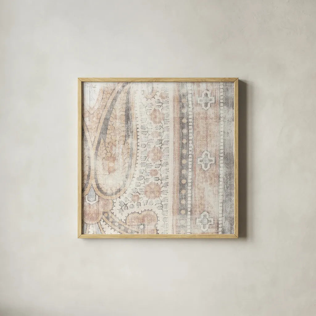 Antique Cloth II by Wild Apple Portfolio. Shown in a natural wood glass frame for a timeless modern aesthetic. Available as an archival giclee rolled canvas, fine art paper, or poster print. SKU 63213a.