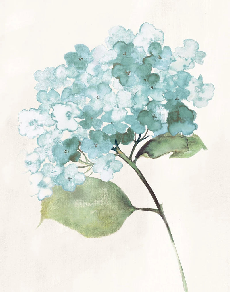 Antique Floral on Cream I Blue by Wild Apple Portfolio