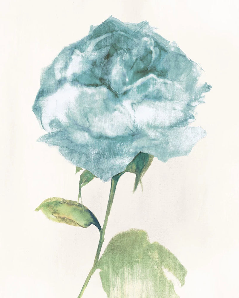 Antique Floral on Cream II Blue by Wild Apple Portfolio