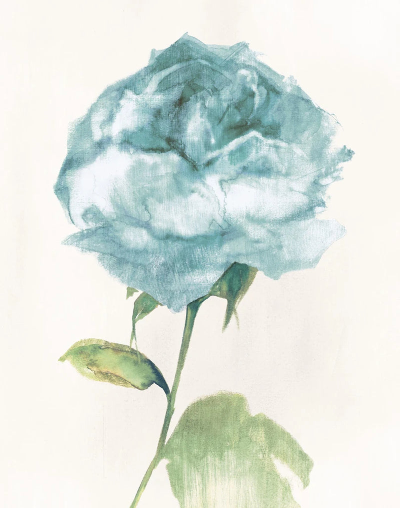 Antique Floral on Cream II Blue by Wild Apple Portfolio