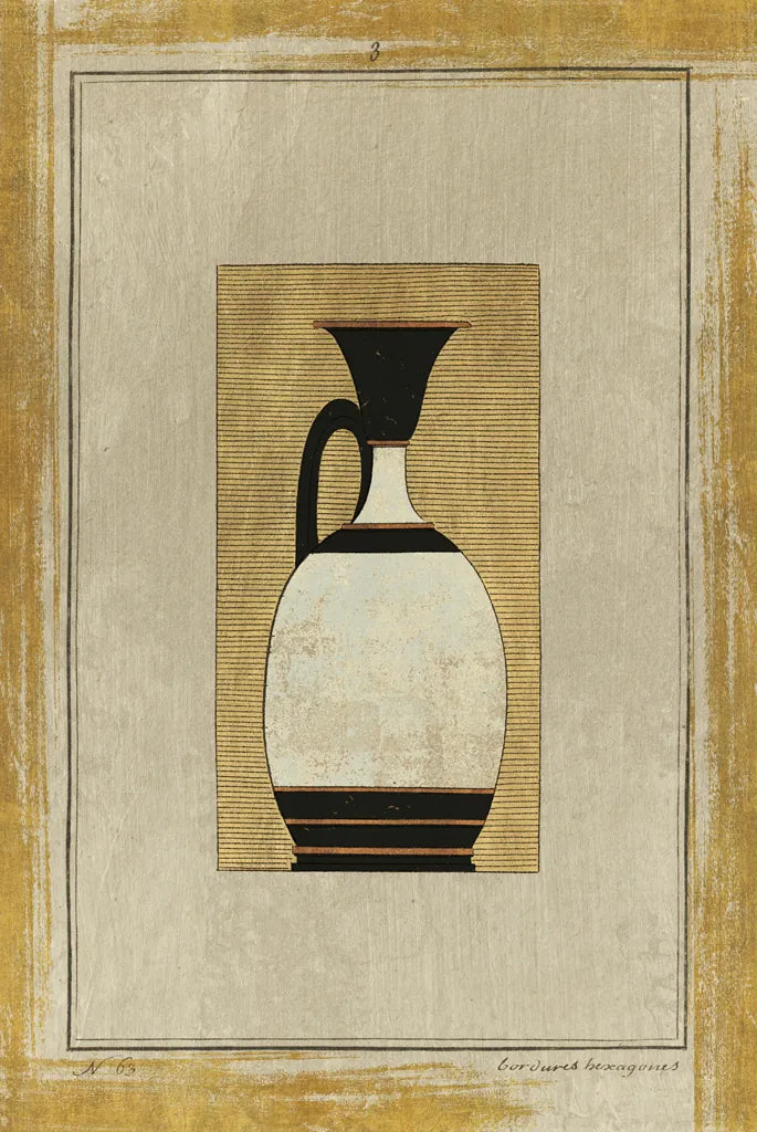 Antique Urn III Gold by Wild Apple Portfolio. SKU 104708h. Archival Giclee Fine art print for wall decor.