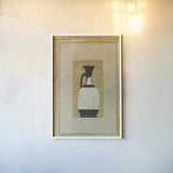 Antique Urn III Gold by Wild Apple Portfolio. shown as a paper print in a white frame. Available as a archival giclee rolled canvas, fine art paper, or poster print. SKU 104708h.